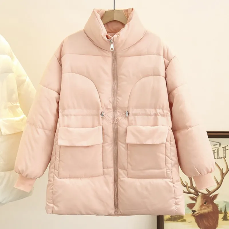 4XL Plus Size Parka Women Winter Stand Collar Drawstring Waist Cotton Padded Coat Loose Pockets Warm Jacket Curve Clothes
4XL Plus Size Parka Women Winter Stand Collar Drawstring Waist Cotton Padded Coat Loose Pockets Warm Jacket Curve Clothes