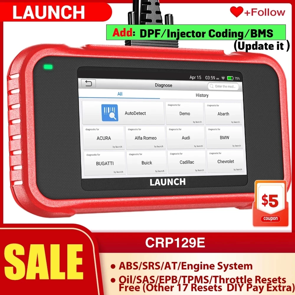 2022 New LAUNCH CRP129E OBD2 Scanner Engine ABS SRS SAS TPMS EPB Scanner Upgraded of CRP123/CRP123E Reset Diagnostic Tool
2022 New LAUNCH CRP129E OBD2 Scanner Engine ABS SRS SAS TPMS EPB Scanner Upgraded of CRP123/CRP123E Reset Diagnostic Tool