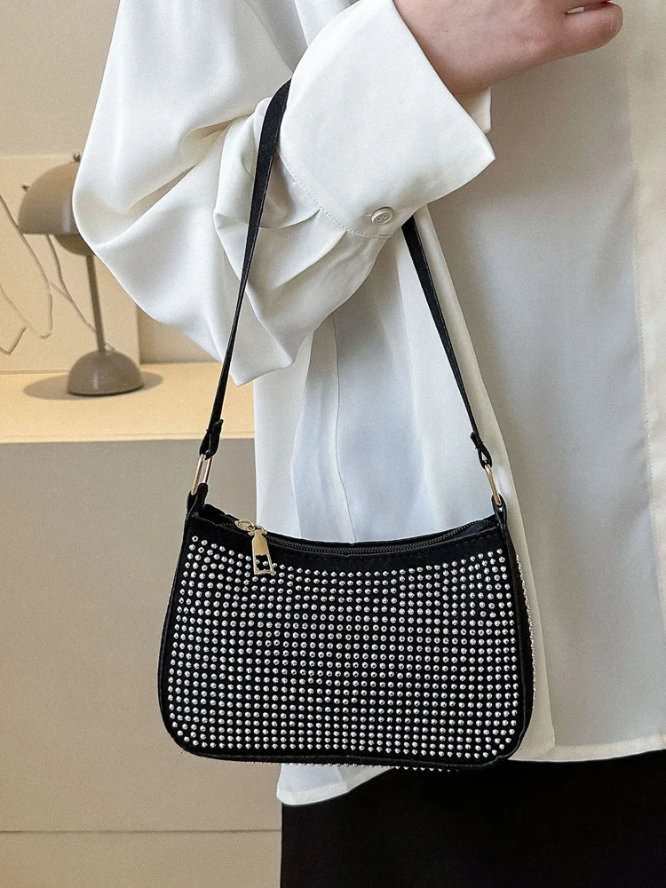 

Элегантные женские сумки через плечо, подходящая ко всему модная сумка с бриллиантами, 2023 текстурные шикарные женские сумки