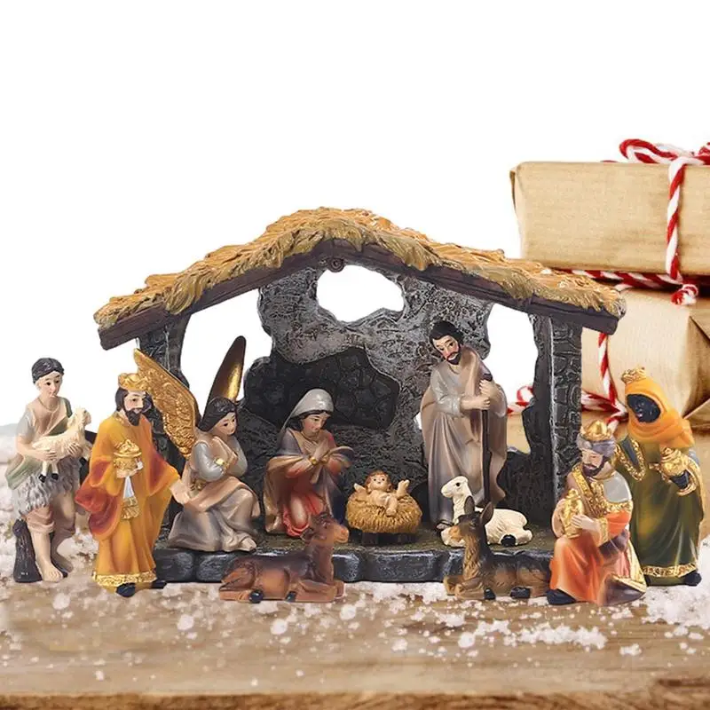 Christmas Manger Nativity Set | 12-pcs Resin Hand-painted Nativity Figurines | Holy Family Crafts Statue Decor Home Living Room
Christmas Manger Nativity Set | 12-pcs Resin Hand-painted Nativity Figurines | Holy Family Crafts Statue Decor Home Living Room