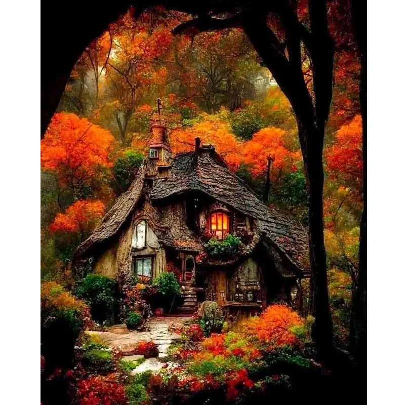 Sunature Diamond Painting Art Full Square Round Drill House Tree Diamond Painting Kits 
Sunature Diamond Painting Art Full Square Round Drill House Tree Diamond Painting Kits