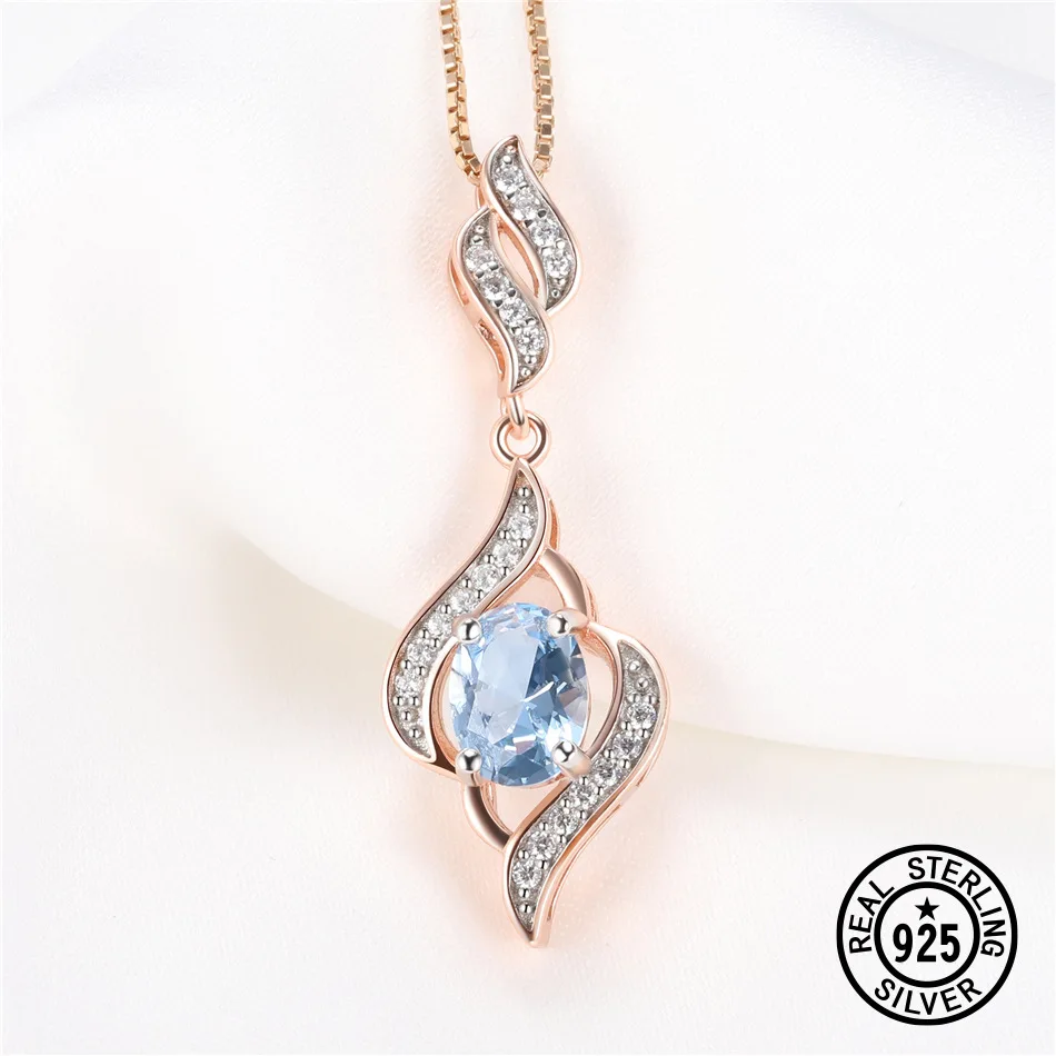 925 sterling silver Nano Sky Blue Pendant Rose gold color separation plating fashion necklace
925 sterling silver Nano Sky Blue Pendant Rose gold color separation plating fashion necklace