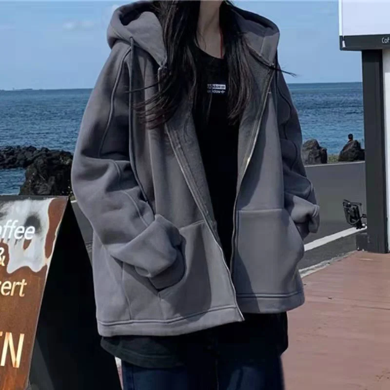 Deeptown Korean Fashion Streetwear Zipper Hooded Jackets Women Oversized Harajuku Vintage 2000s Aesthetic Jacket Female Loose
Deeptown Korean Fashion Streetwear Zipper Hooded Jackets Women Oversized Harajuku Vintage 2000s Aesthetic Jacket Female Loose