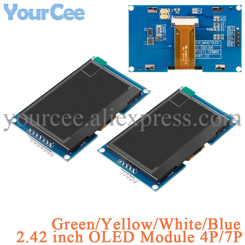 2.42" 2.42 inch 128x64 OLED LCD Display Module SSD1309 4P 7P SPI/IIC I2C Serial Interface 128*64
2.42" 2.42 inch 128x64 OLED LCD Display Module SSD1309 4P 7P SPI/IIC I2C Serial Interface 128*64