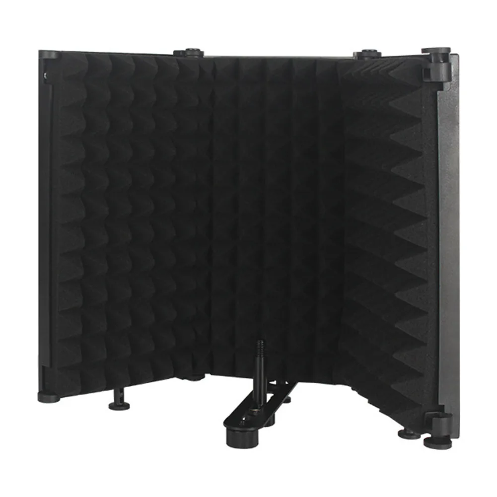 Microphone Isolation Shield 255 * 138mm 3 Panel ABS+sponge Absorbing Black Foldable Noise Portable Recording Duable
Microphone Isolation Shield 255 * 138mm 3 Panel ABS+sponge Absorbing Black Foldable Noise Portable Recording Duable