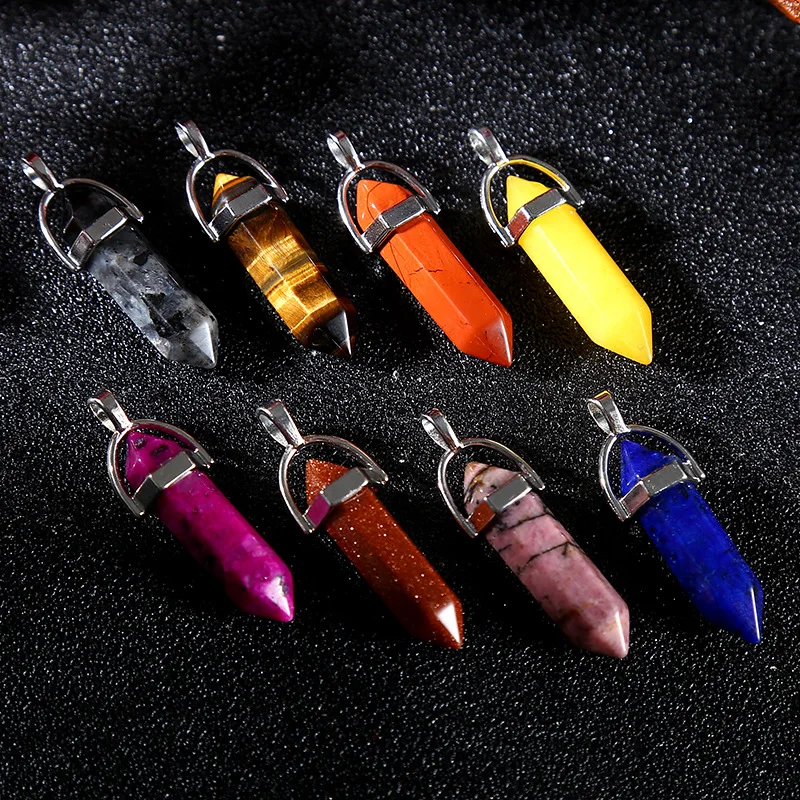 100% Natural Stone Crystal Hexagonal Column Agate Bullet Necklace Pendant Colorful Healing Home Decoration Energy Ore Gift
100% Natural Stone Crystal Hexagonal Column Agate Bullet Necklace Pendant Colorful Healing Home Decoration Energy Ore Gift