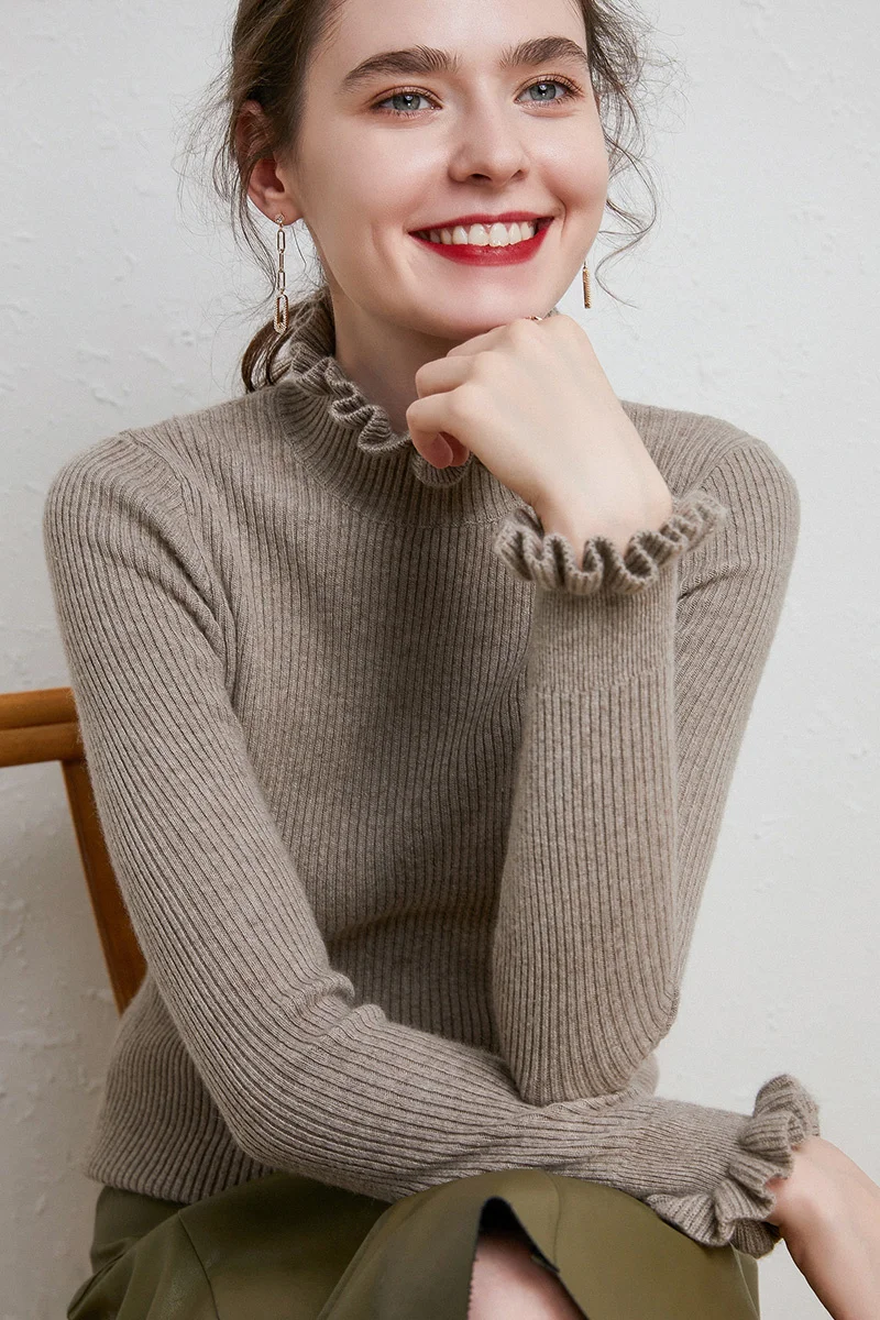 New Turtleneck Cashmere sweater Women Casual Paragraph Floral collar Long sleeve Sweater Solid color Pullover Sweater
New Turtleneck Cashmere sweater Women Casual Paragraph Floral collar Long sleeve Sweater Solid color Pullover Sweater