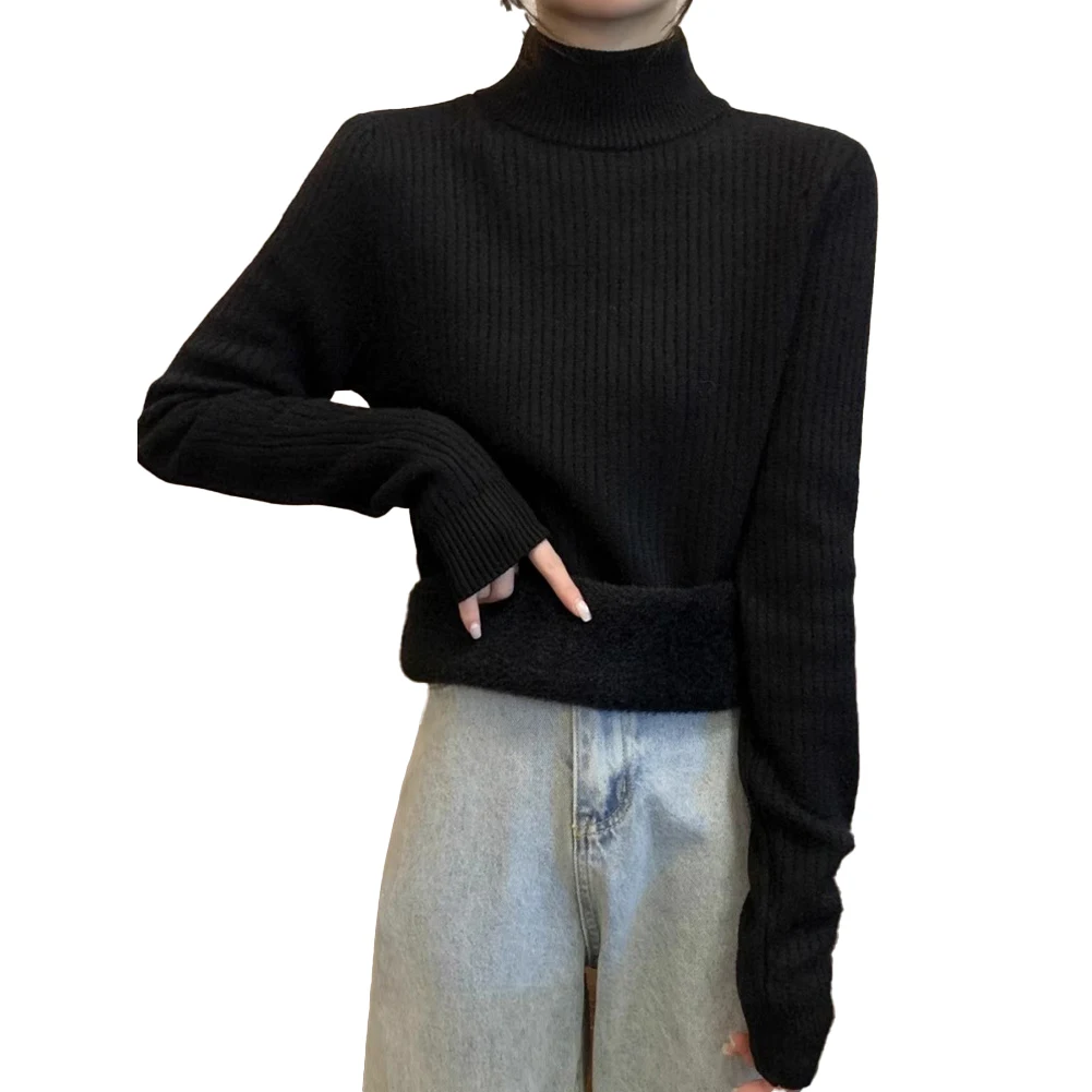 Women Pullover Sweater Daily High Neck Knit Shirt Sweater Long Sleeve Women Fleece Lined Top For Female For Woman
Women Pullover Sweater Daily High Neck Knit Shirt Sweater Long Sleeve Women Fleece Lined Top For Female For Woman