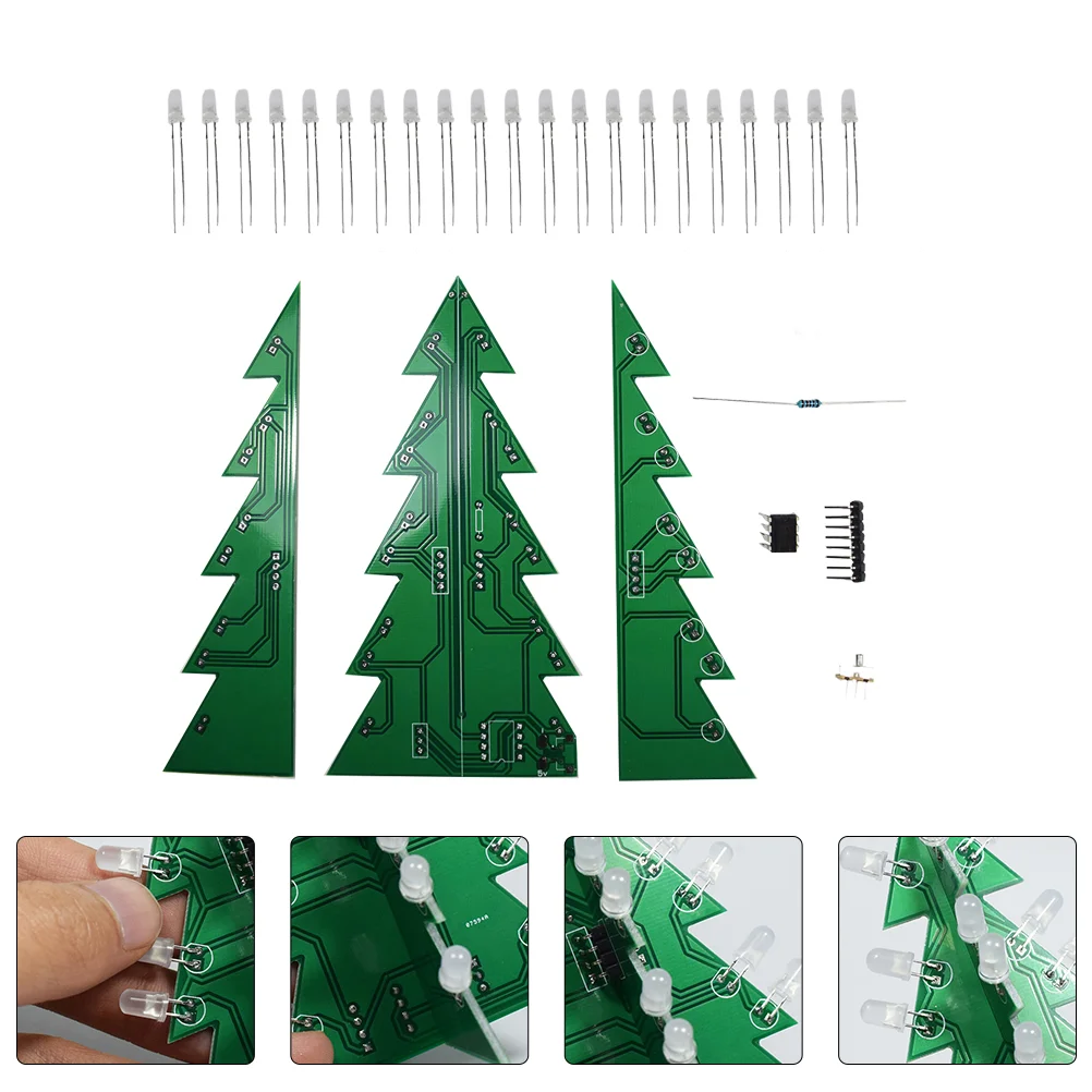 Tree Christmas Kit Electronic Xmas Led Decor Light Diy 3D Lighted Science Suppliessoldering Flash Three Trees Decorative
Tree Christmas Kit Electronic Xmas Led Decor Light Diy 3D Lighted Science Suppliessoldering Flash Three Trees Decorative