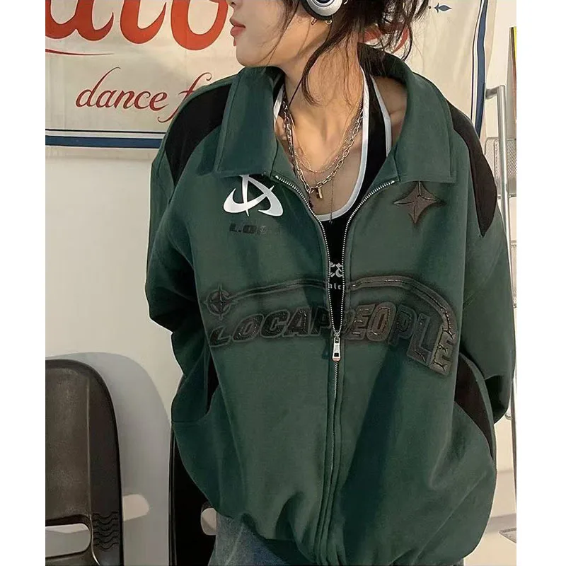 Deeptown Vintage Oversized Women Sweatshirts Grunge Y2k Korean Streetwear Green Black Zip Up Hoodies Female Hip Hop Fashion Tops
Deeptown Vintage Oversized Women Sweatshirts Grunge Y2k Korean Streetwear Green Black Zip Up Hoodies Female Hip Hop Fashion Tops