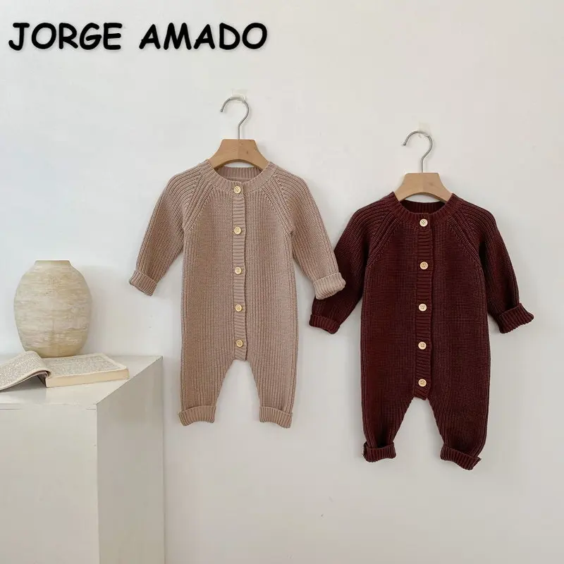 New Autumn Baby Girl Boy Romper Long Sleeves Round Collar Reddish Brown Apricot Knitwear Jumpsuit Infant Clothes E6042
New Autumn Baby Girl Boy Romper Long Sleeves Round Collar Reddish Brown Apricot Knitwear Jumpsuit Infant Clothes E6042