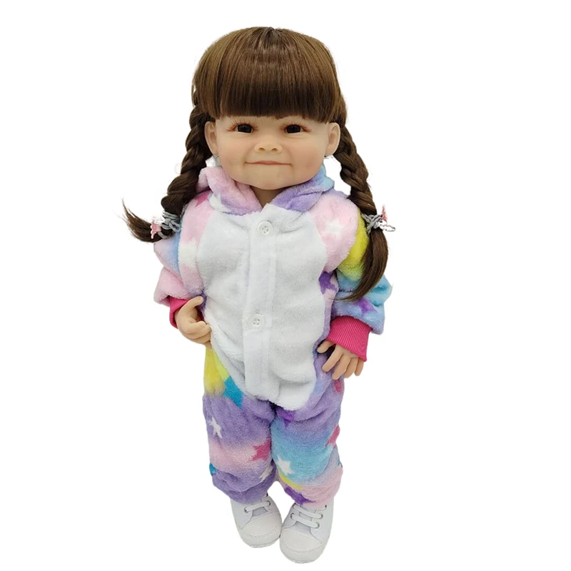 Can Stand Reborn Baby Girl Doll Toy Full Silicone Body 55 CM 22 Inch Realistic Brown Hair Princess Toddler Bebe
Can Stand Reborn Baby Girl Doll Toy Full Silicone Body 55 CM 22 Inch Realistic Brown Hair Princess Toddler Bebe