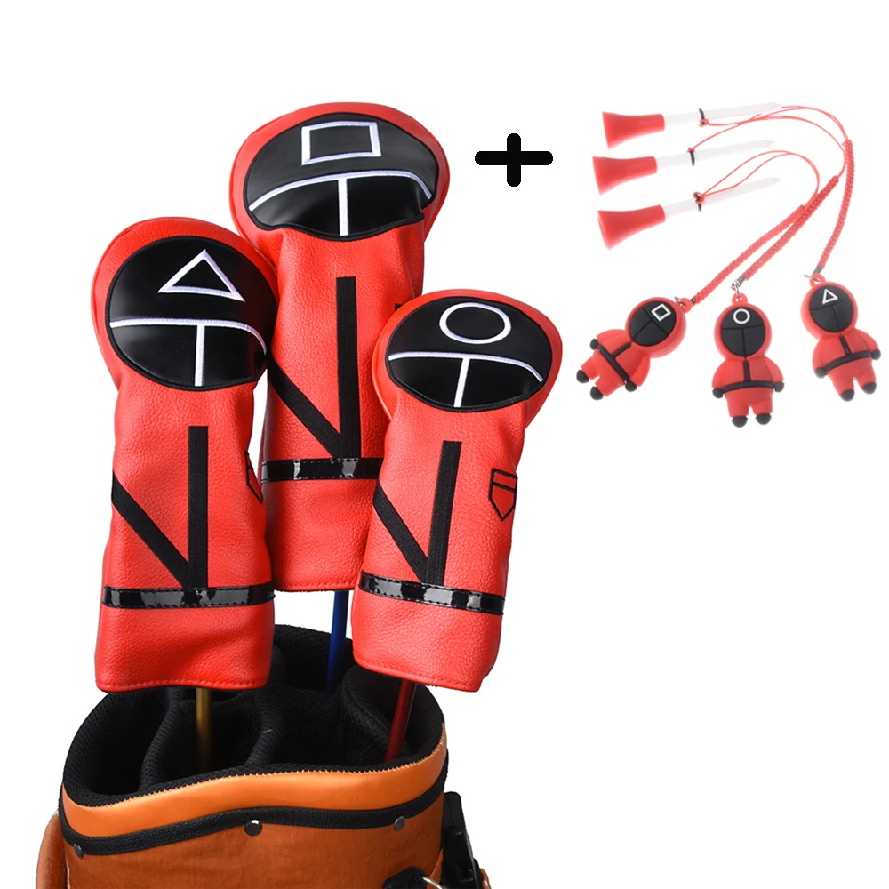Golf Headcover Squid Game Figures Mask Golf Club Head Cover for Driver Fairway Hybrid Putter PU Leather Protector Wood Covers
Golf Headcover Squid Game Figures Mask Golf Club Head Cover for Driver Fairway Hybrid Putter PU Leather Protector Wood Covers