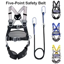 Five Point Aerial Work Safety Belt Full Body Harness Construction Protection Outdoor Rock Climbing Training Equipment Safe Rope