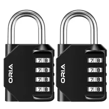 ORIA Combination Padlock 2PCS Password Locks 4 Digit Waterproof Outdoor Lock For Door Suitcase Bag Package Cabinet Locker Window