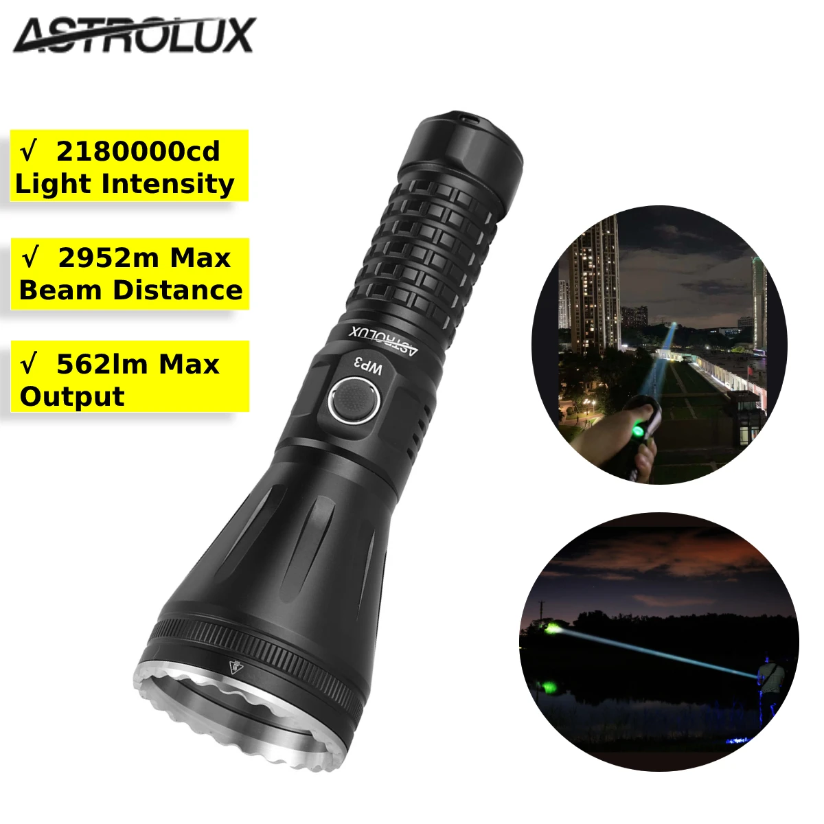 ASTROLUX WP3 LEP Flashlight Long Range Super Bright IPX6 21700 LED Rechargeable Lamp Searching Hunting Torch Outdoor Lighting
ASTROLUX WP3 LEP Flashlight Long Range Super Bright IPX6 21700 LED Rechargeable Lamp Searching Hunting Torch Outdoor Lighting