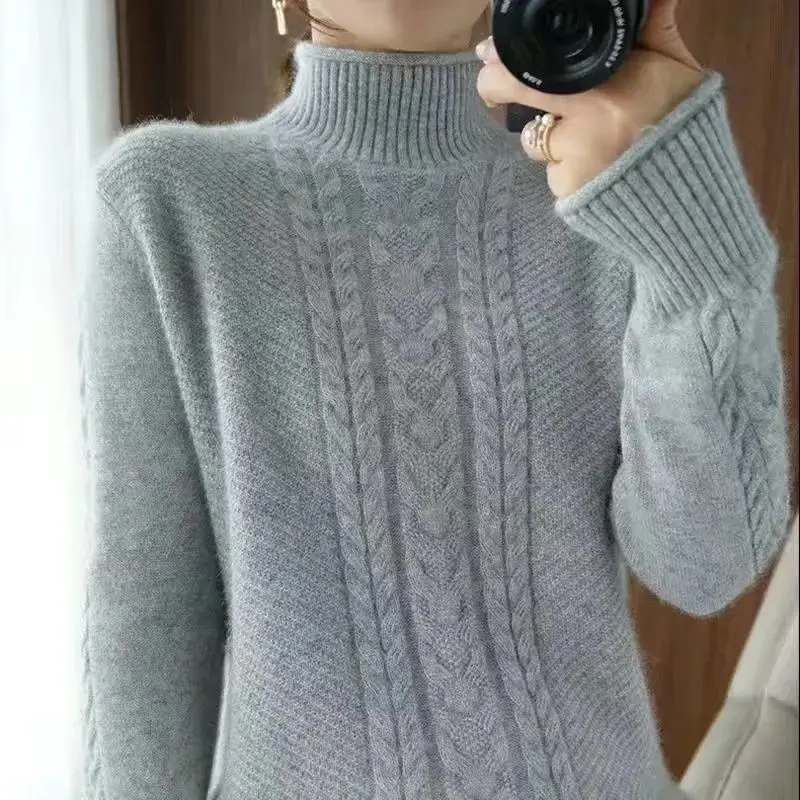 Pullover 2023 solid autumn and winter half high collar women pullover sweater loose Korean fried dough twist knitting sweater
Pullover 2023 solid autumn and winter half high collar women pullover sweater loose Korean fried dough twist knitting sweater