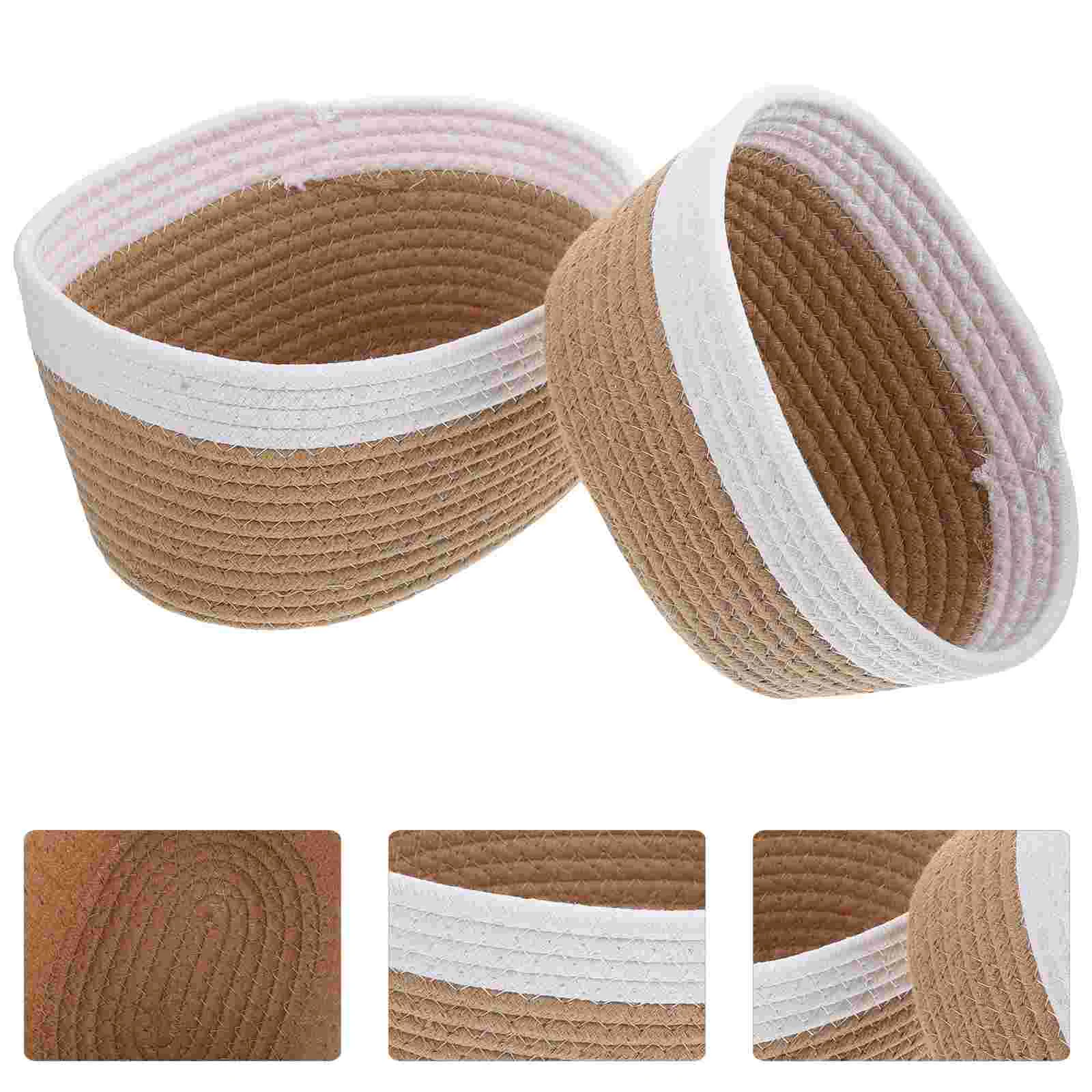 2 Pcs Woven Storage Basket Home Decor Snack Holder Household Accessory Box Cotton Rope Desktop Baskets Organizer Bedroom
2 Pcs Woven Storage Basket Home Decor Snack Holder Household Accessory Box Cotton Rope Desktop Baskets Organizer Bedroom