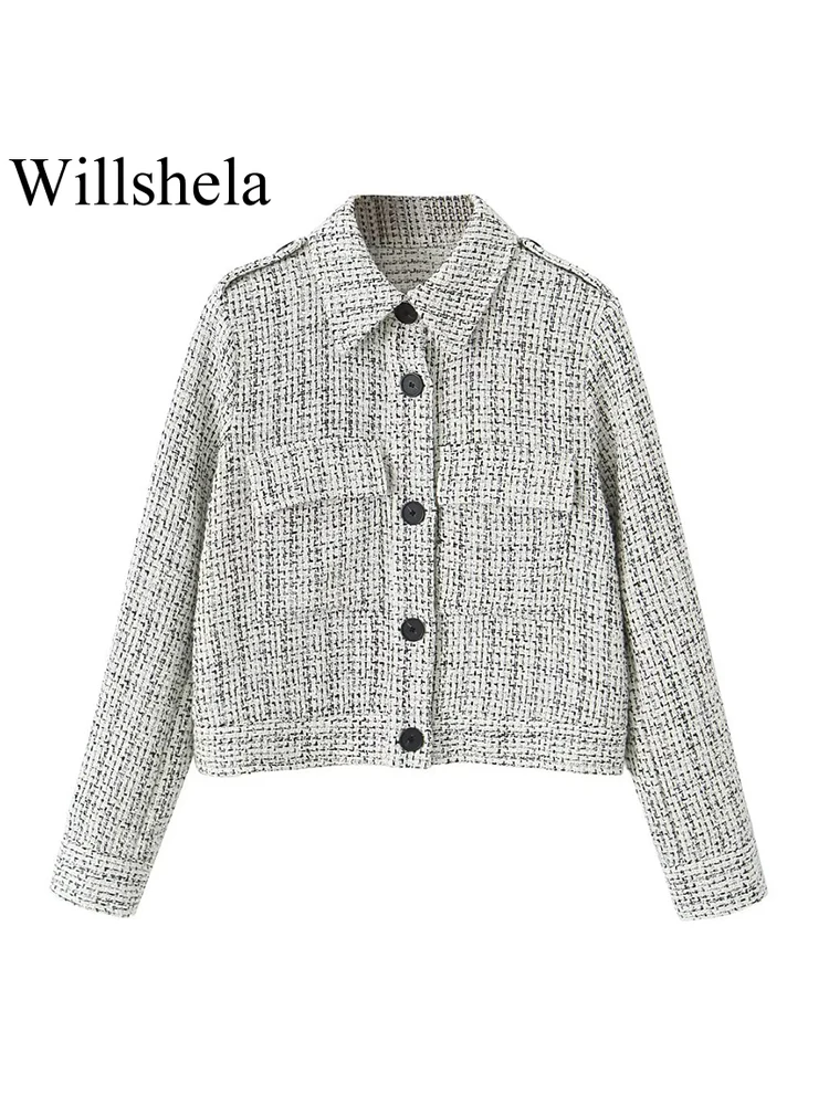 Willshela Women Fashion With Pockets Texture Single Breasted Blazer Vintage Lapel Neck Long Sleeves Female Chic Lady Outfits
Willshela Women Fashion With Pockets Texture Single Breasted Blazer Vintage Lapel Neck Long Sleeves Female Chic Lady Outfits