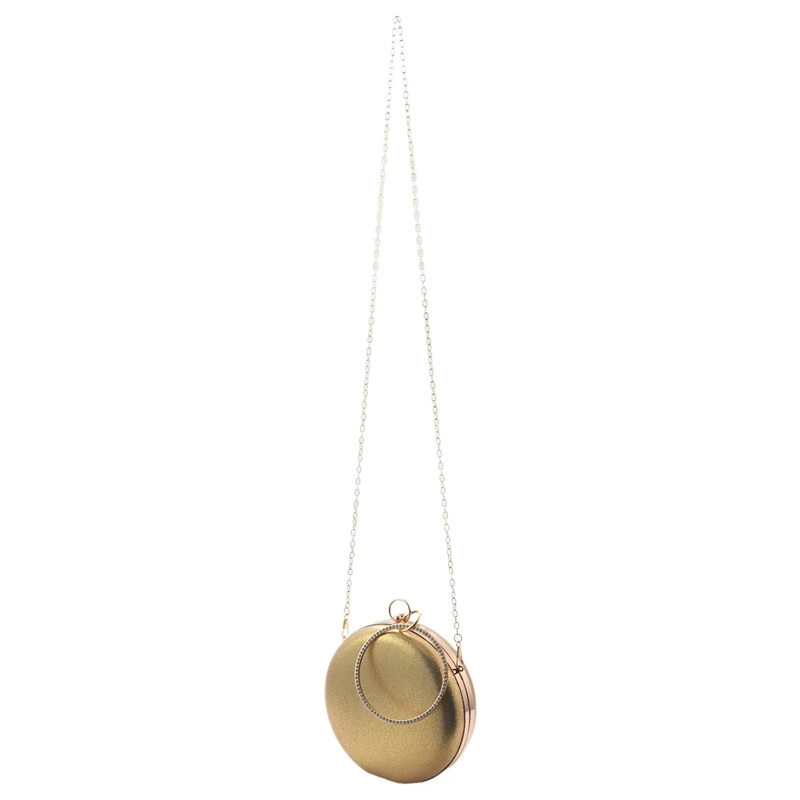 NEW-Round Shaped Women Evening Bags Diamonds Simple Clutches Chain Shoulder Bags Gold
NEW-Round Shaped Women Evening Bags Diamonds Simple Clutches Chain Shoulder Bags Gold
