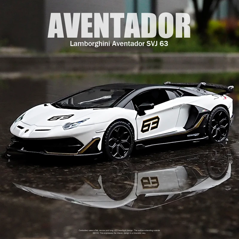 

CCA 1:32 Lamborghini Aventado SVJ63 simulation alloy die-casting model display bottom car model seat set collection gift