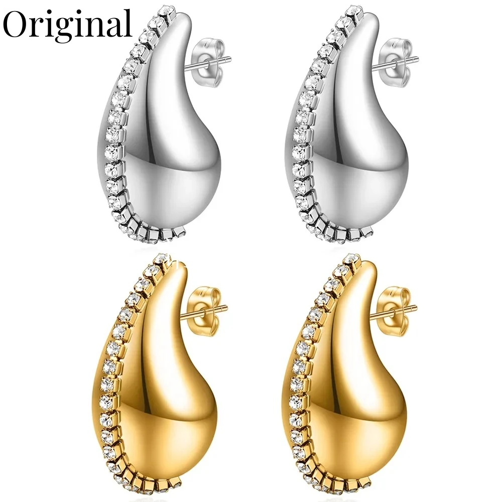 Original Water Drop Zircon Stud Earrings Shiny Rhinestone 18K Gold Plated Polished Earring Beautiful Stylish Jewelry For Women
Original Water Drop Zircon Stud Earrings Shiny Rhinestone 18K Gold Plated Polished Earring Beautiful Stylish Jewelry For Women