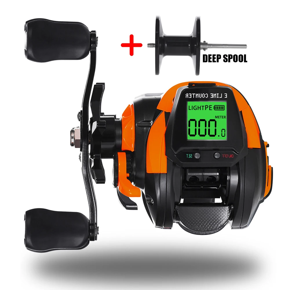 7.2:1 Digital Fishing Baitcasting Reel With Bite Alarm Depth Position With Spare Spool Rechargeable Counting Fishing Reels
7.2:1 Digital Fishing Baitcasting Reel With Bite Alarm Depth Position With Spare Spool Rechargeable Counting Fishing Reels