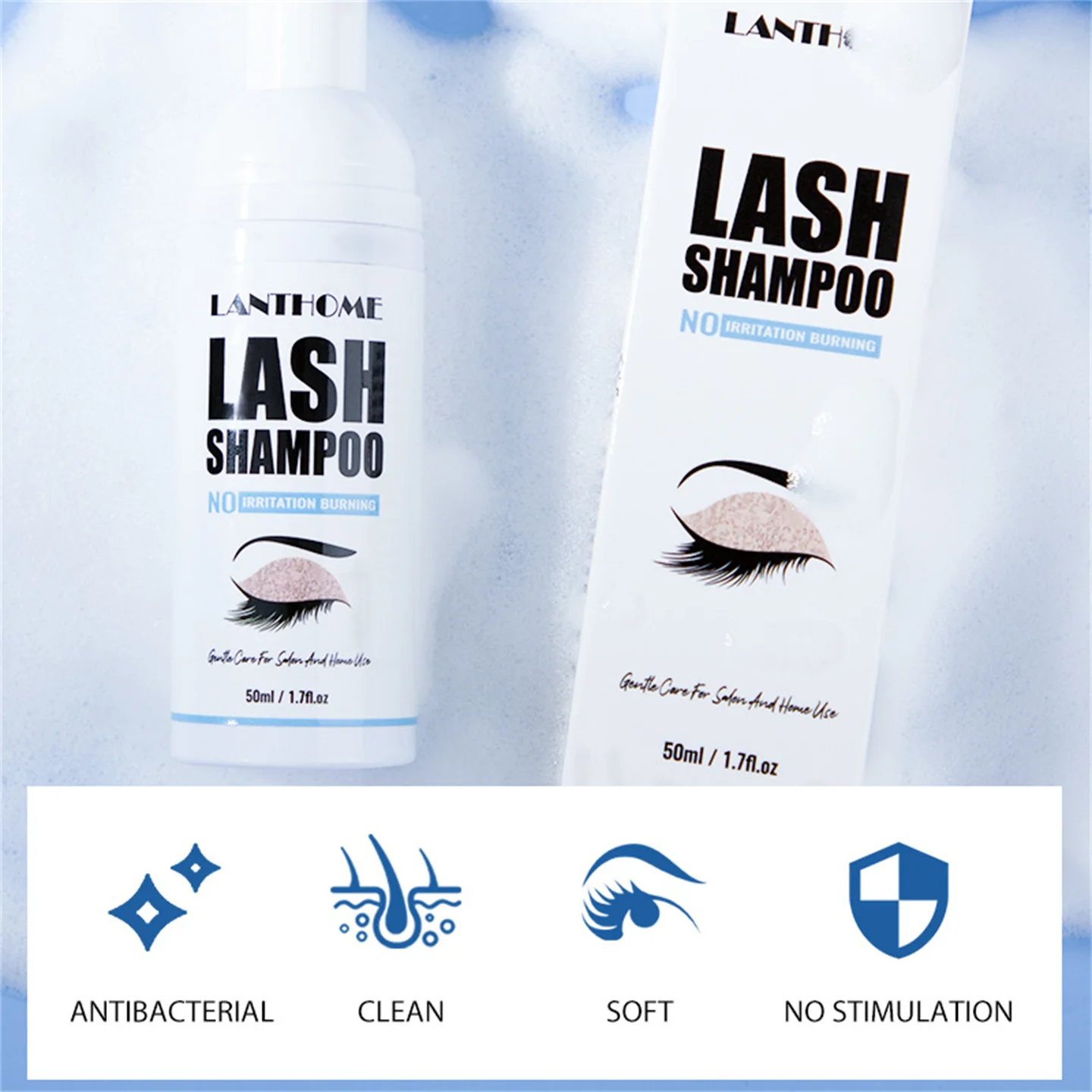 Eyelash Lash Shampoo 50ml Makeup Remover Foam Nursing Solution For External Use Gentle Non Irritating Antibacterial Nourishing
Eyelash Lash Shampoo 50ml Makeup Remover Foam Nursing Solution For External Use Gentle Non Irritating Antibacterial Nourishing