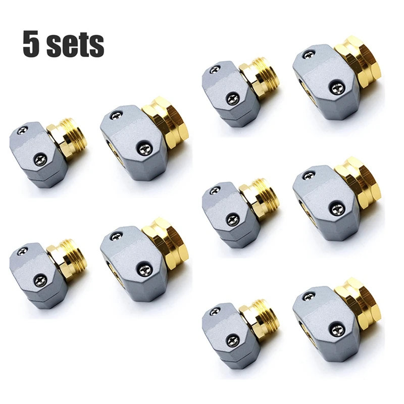5 Sets Garden Hose Coupler Water Bandit Hose Connector Hose Repair Fittings For 3/4 Inch Or 5/8 Inch Connector Set
5 Sets Garden Hose Coupler Water Bandit Hose Connector Hose Repair Fittings For 3/4 Inch Or 5/8 Inch Connector Set