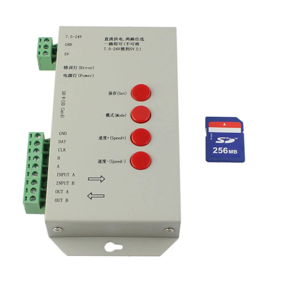 T1000S 2048 Pixels DMX 512 DC 5V 12V 24V Controller SD Card WS2801 WS2811 WS2812B LPD6803 LED Strip RGB full color Controller
T1000S 2048 Pixels DMX 512 DC 5V 12V 24V Controller SD Card WS2801 WS2811 WS2812B LPD6803 LED Strip RGB full color Controller
