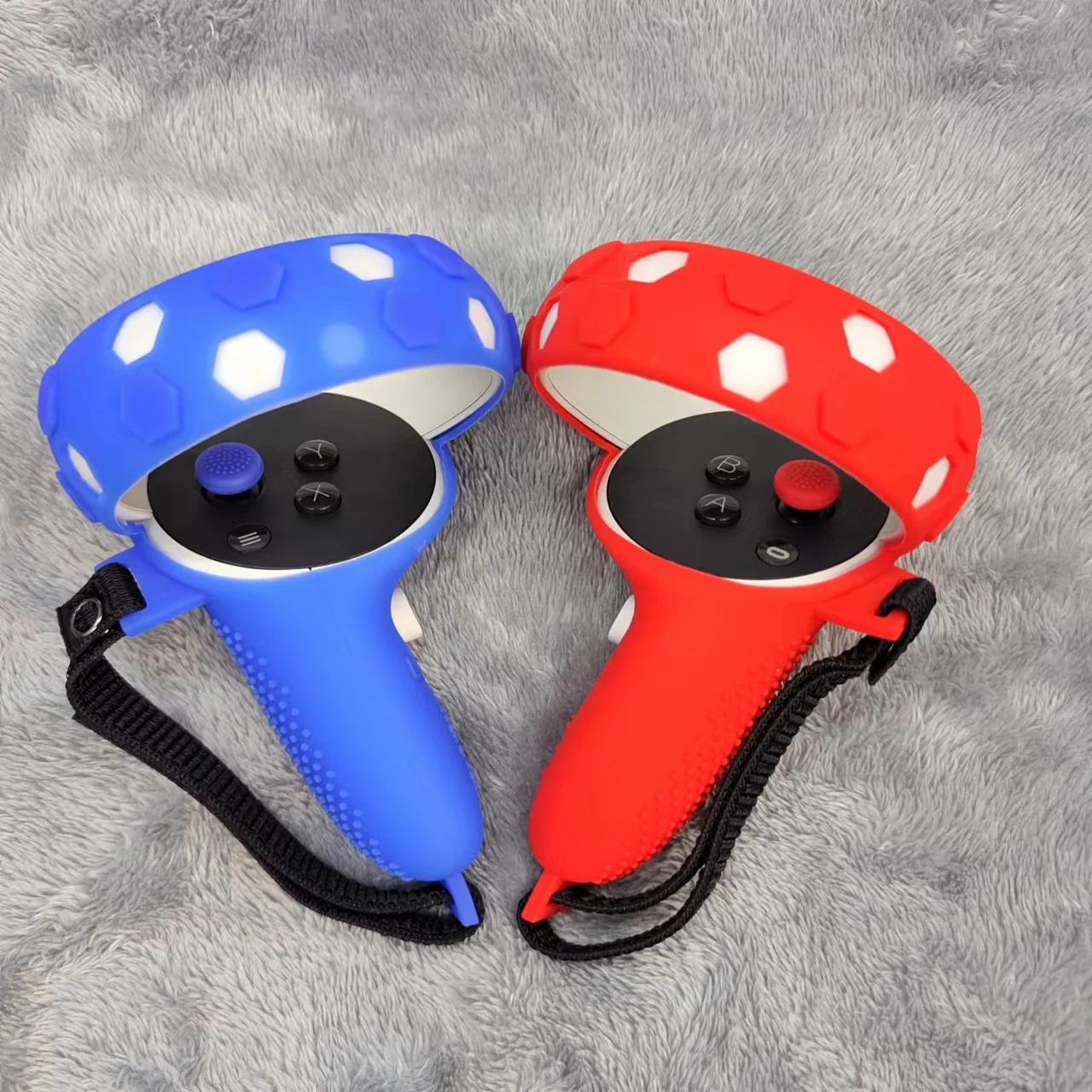Touch Controller Silicone Grip Ring Cover+Thumb Caps for Oculus Quest 2 VR Protective Accessories Red Blue
Touch Controller Silicone Grip Ring Cover+Thumb Caps for Oculus Quest 2 VR Protective Accessories Red Blue