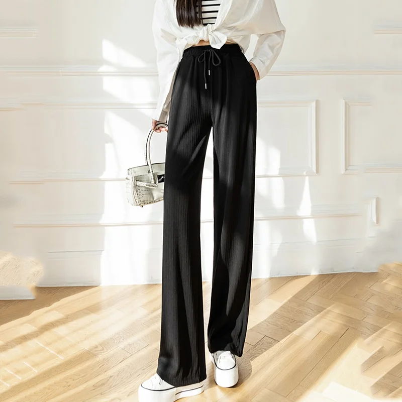 Casual Elastic High Waist Wide-leg Pants Women Spring Summer New Fashiom Straight Trousers Female Cozy Loose Long Pants
Casual Elastic High Waist Wide-leg Pants Women Spring Summer New Fashiom Straight Trousers Female Cozy Loose Long Pants