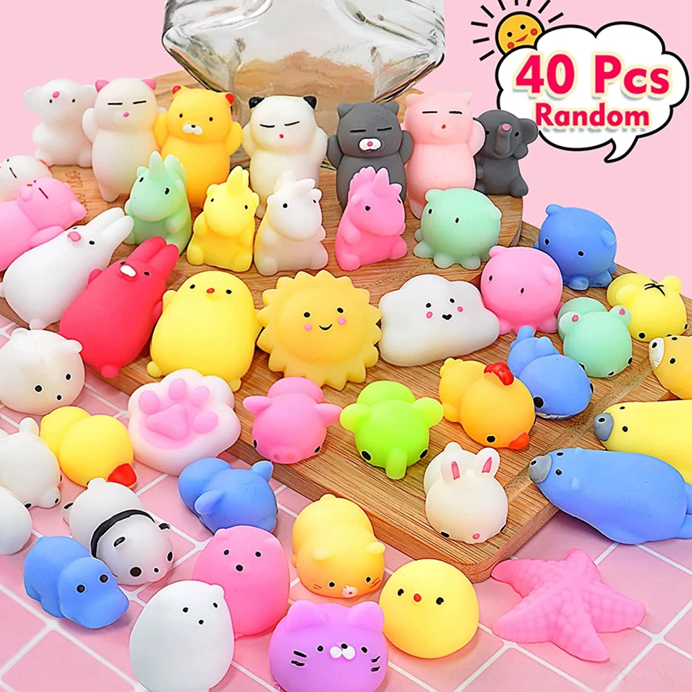 

Squishies Mochi Squishy Toys 40pcs Party Favors for Kids Mini Kawaii Animal Squishies Cat Squeeze Stress Relief Toys Random