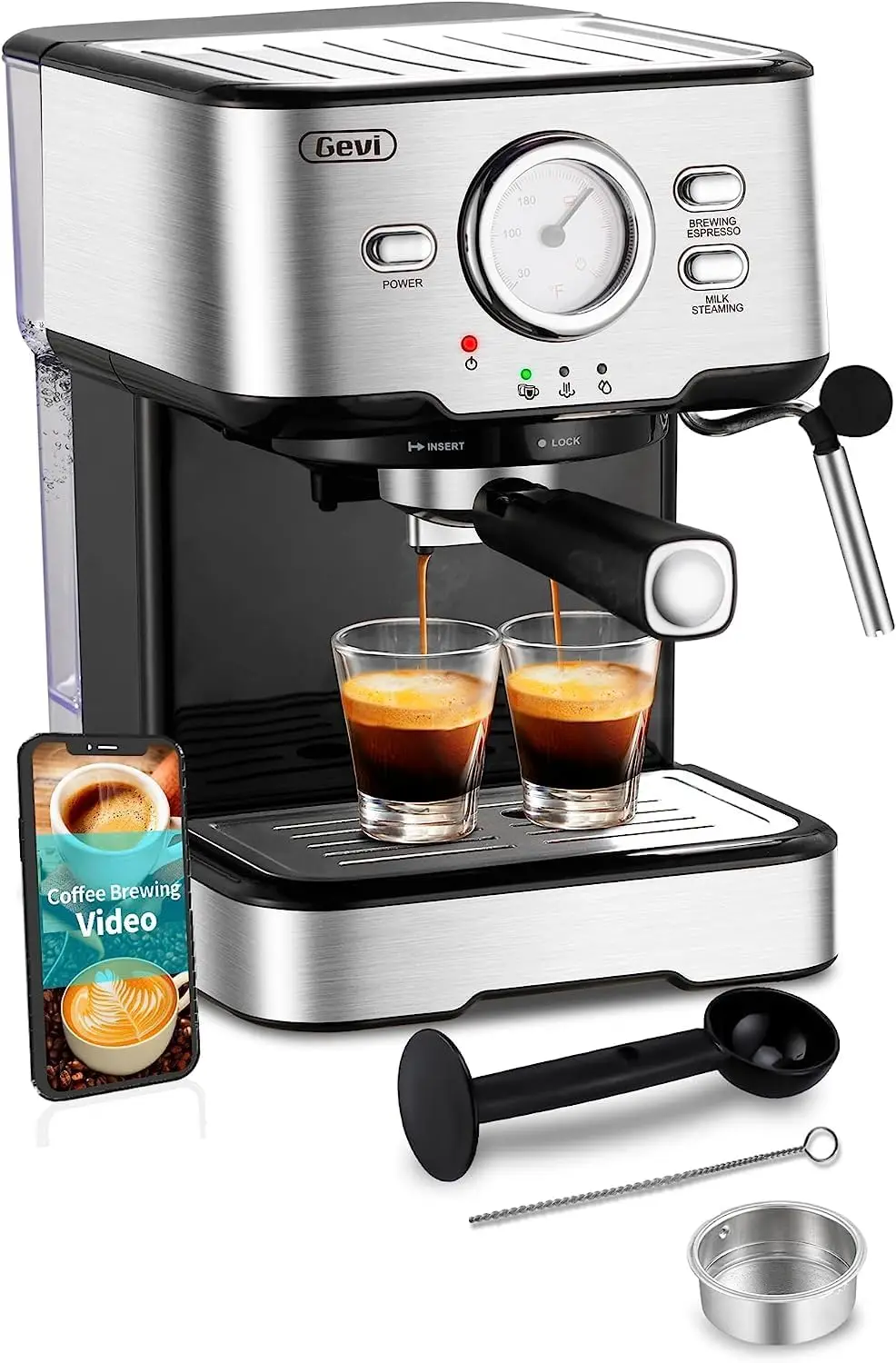 Machine 15 Pressure, Cappuccino Coffee Maker with Milk Foaming Steam Wand for Latte, Mocha, Cappuccino, 1.5L Water Tank (Car
Machine 15 Pressure, Cappuccino Coffee Maker with Milk Foaming Steam Wand for Latte, Mocha, Cappuccino, 1.5L Water Tank (Car