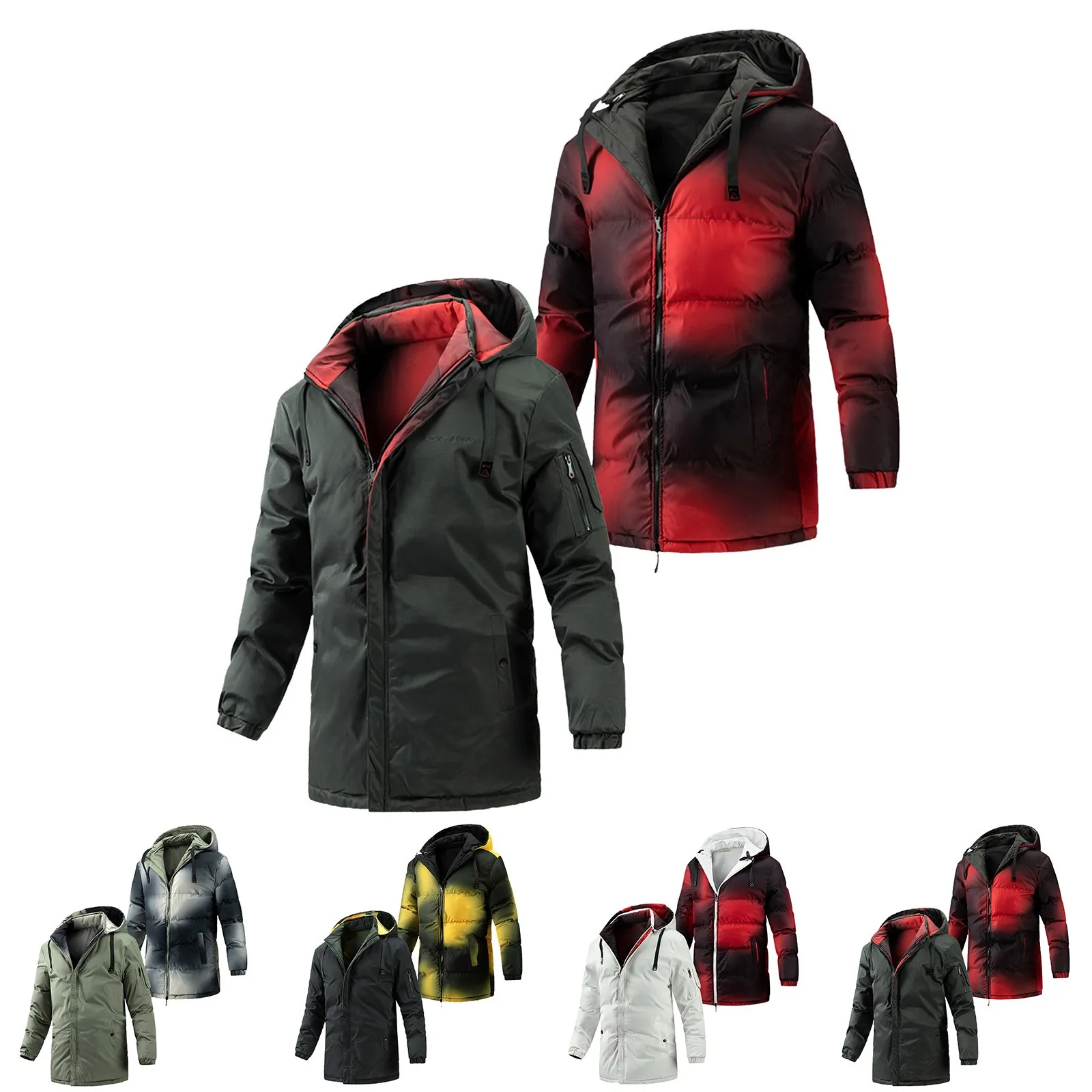 Essentials Men's Overcoat Winter Solid Color Windproof Hoodie Mid-length Reversible Coat Jacket with Zipperd Pocket men's coats
Essentials Men's Overcoat Winter Solid Color Windproof Hoodie Mid-length Reversible Coat Jacket with Zipperd Pocket men's coats