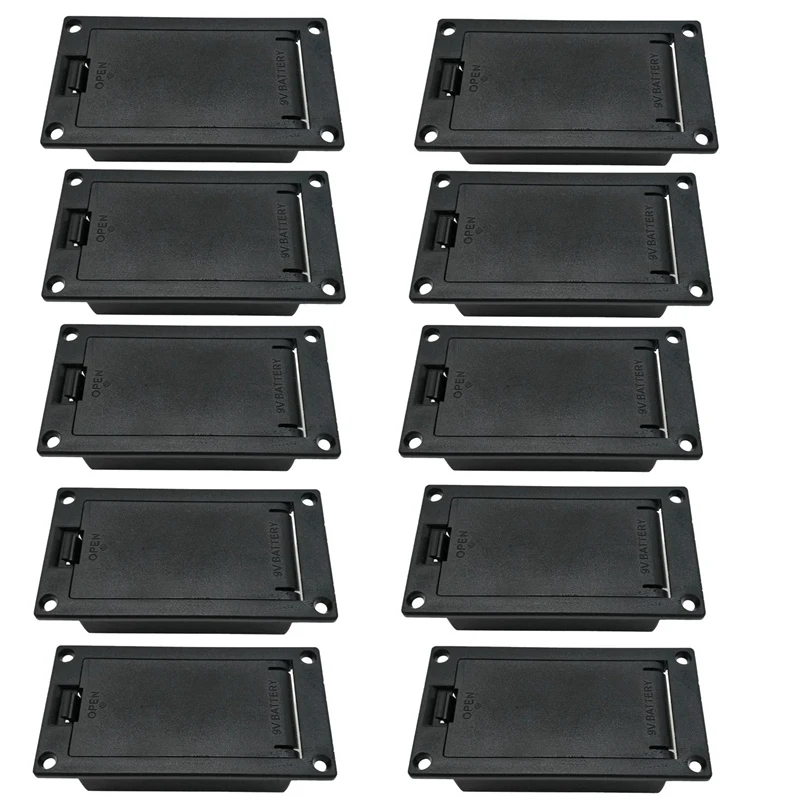 10Pcs 9V Battery Box/Holder/Case Compartment Cover With 9 Volt Battery Clip For Guitar Bass Pickup Replacement Accessory
10Pcs 9V Battery Box/Holder/Case Compartment Cover With 9 Volt Battery Clip For Guitar Bass Pickup Replacement Accessory