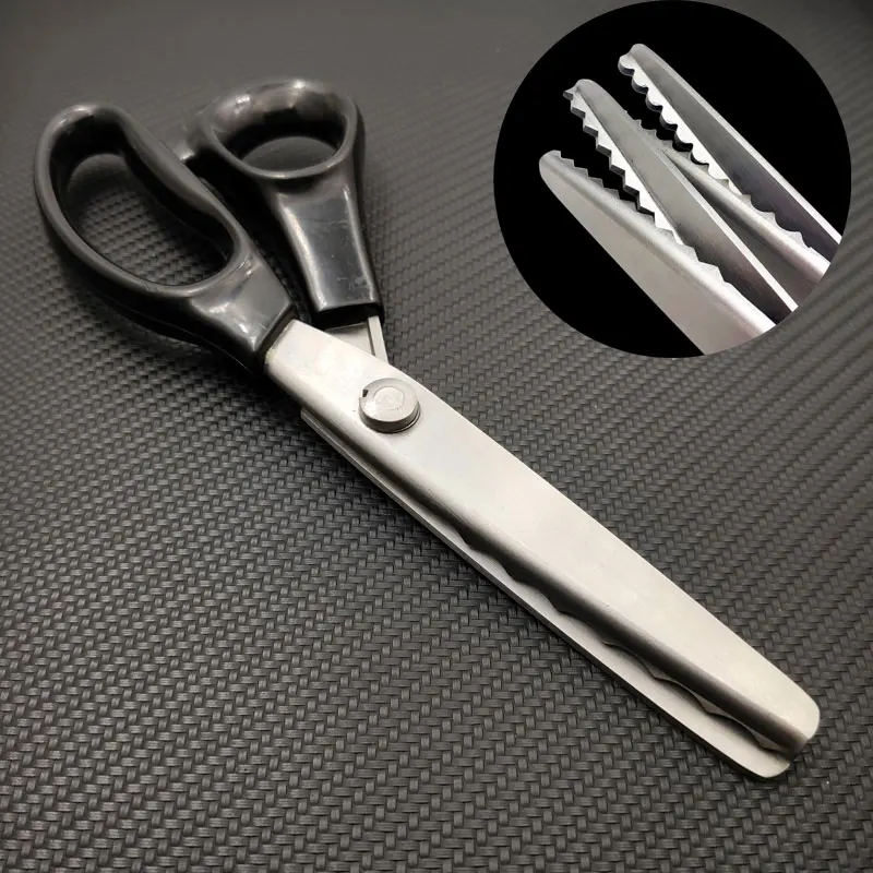 

High Manganese Steel 2-10mm Triangle Round Wavy Sawtooth Pattern Lace Leather Tailor Shears DIY Apparel Sewing & Fabric Scissors