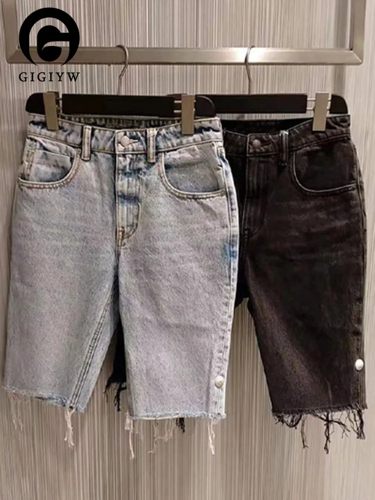 Женские прямые джинсовые брюки GIGIYW, с высокой талией и поясом, уличные повседневные брюки из пяти частей
Женские прямые джинсовые брюки GIGIYW, с высокой талией и поясом, уличные повседневные брюки из пяти частей
