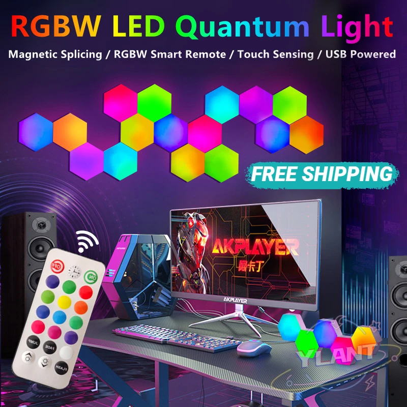 RGB LED Quantum Lamp Hexagon Light DIY LED Wall Lamp Touch Sensor RGBW LED Honeycomb Light Colorful Night Light USB Modular Lamp 
RGB LED Quantum Lamp Hexagon Light DIY LED Wall Lamp Touch Sensor RGBW LED Honeycomb Light Colorful Night Light USB Modular Lamp