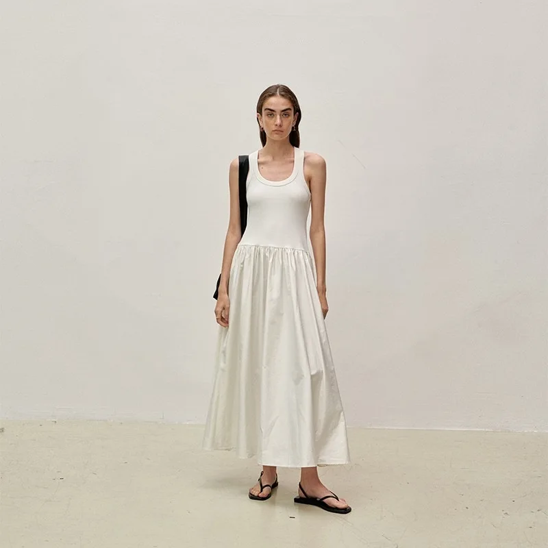 Round Neck Sleeveless Knitted Vest Dress 2023 Summer New Fashion Simple Casual Strap Cross Vest Skirt A-line Skirt
Round Neck Sleeveless Knitted Vest Dress 2023 Summer New Fashion Simple Casual Strap Cross Vest Skirt A-line Skirt