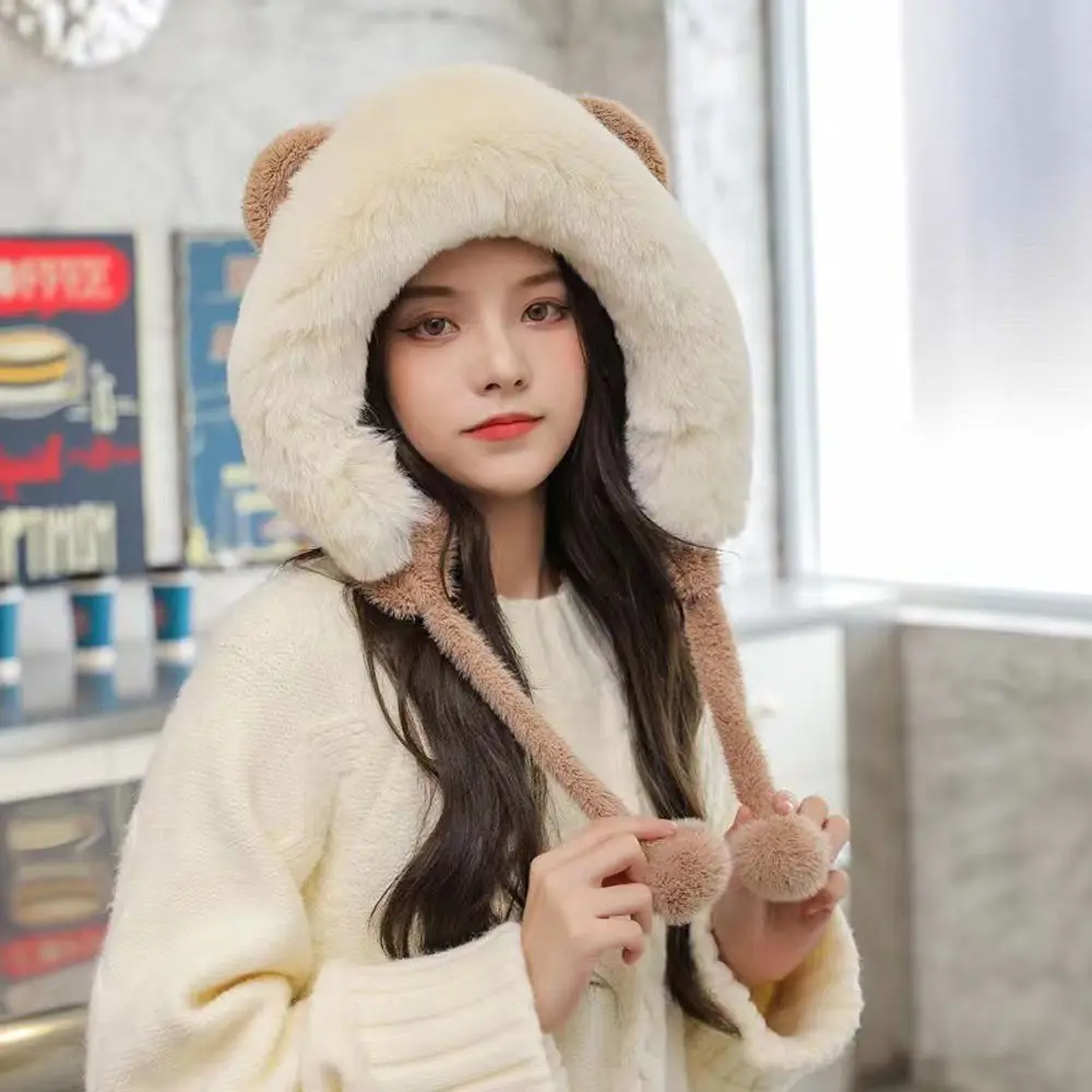 Comfortable Cute Windproof Winter Plush Bear Ears Scarf Hat Warm Bomber Hat Girl Cap Women Hat
Comfortable Cute Windproof Winter Plush Bear Ears Scarf Hat Warm Bomber Hat Girl Cap Women Hat