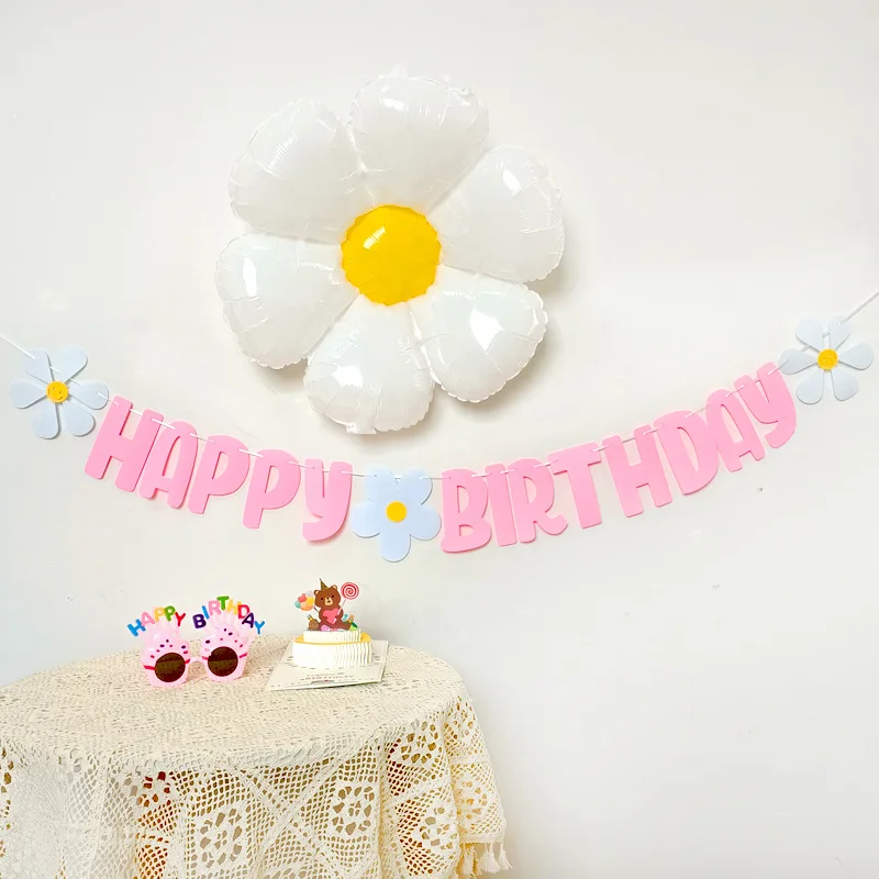 1M Happy Birthday Banner Children's Birthday Party Daisy Pull Flower Yellow Pink Letter Pull Flag Party Banner DIY Decoration
1M Happy Birthday Banner Children's Birthday Party Daisy Pull Flower Yellow Pink Letter Pull Flag Party Banner DIY Decoration