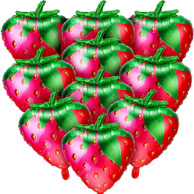 

20Pcs Strawberry Balloons Sweet Strawberry Foil Mylar Balloons for Girls Strawberry Themed Birthday Party Decorations