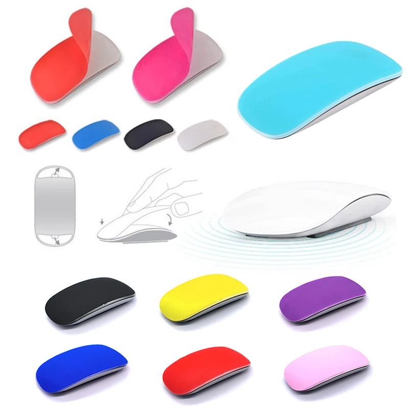 

Цветная силиконовая наклейка для мыши, чехол для мыши для Apple Macbook Air Pro, Защитная Наклейка для мыши, Волшебная мышь для Mac, пленка для мыши