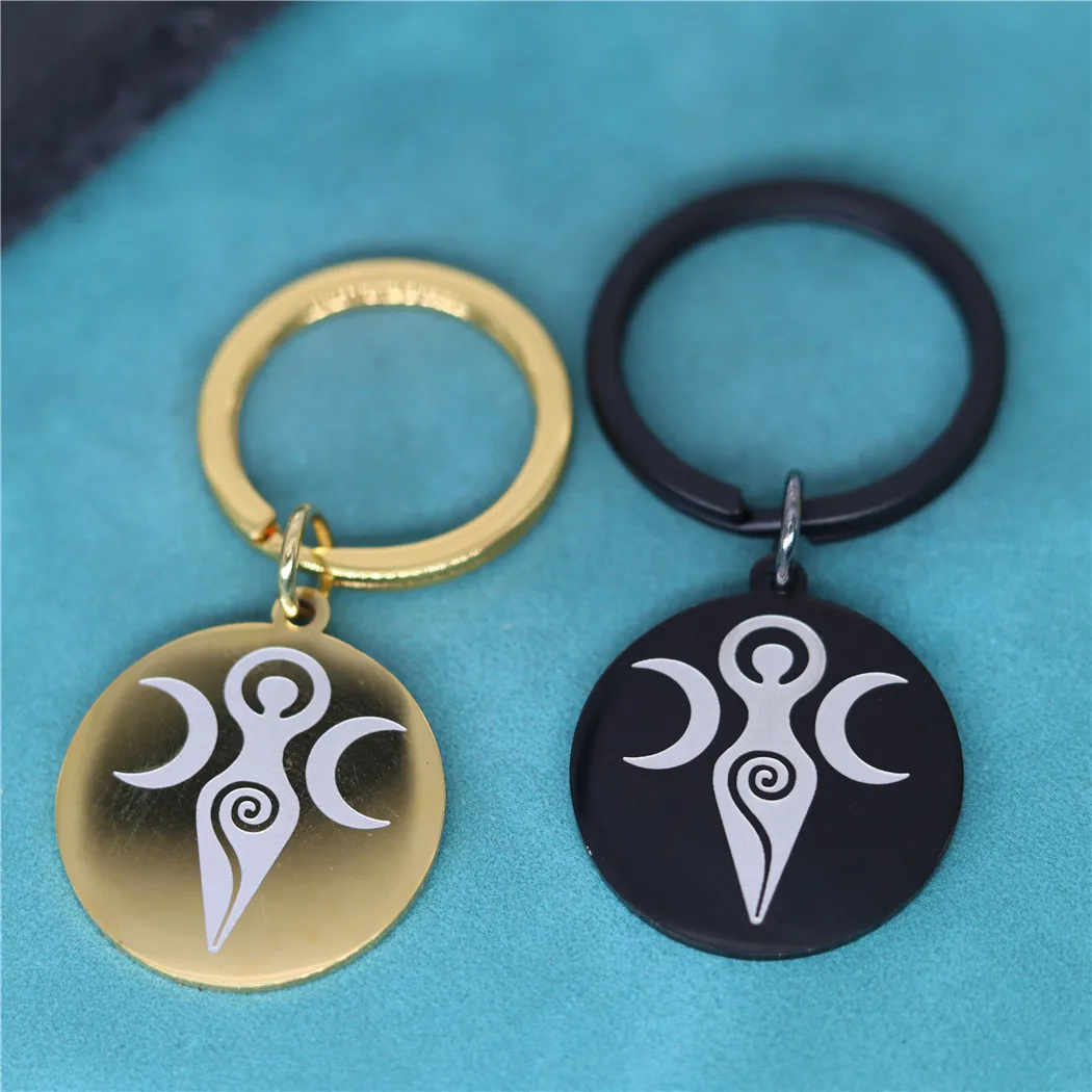 Triple Moon Goddess Talisman Keychain Stainless Steel Pendant Keychain For Men Women Black Color Punk Jewelry Decor Accessories
Triple Moon Goddess Talisman Keychain Stainless Steel Pendant Keychain For Men Women Black Color Punk Jewelry Decor Accessories