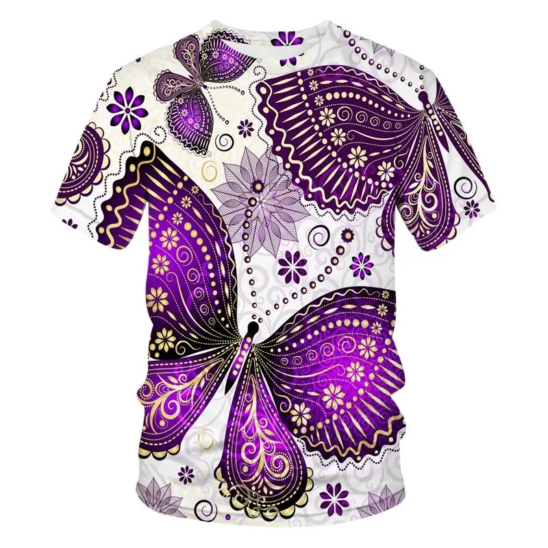 2022 Summer 3D Print Ladies T-Shirt O Neck Short Sleeve Cartoon Butterfly Print T-Shirt Casual Loose Top 6XL
2022 Summer 3D Print Ladies T-Shirt O Neck Short Sleeve Cartoon Butterfly Print T-Shirt Casual Loose Top 6XL