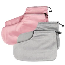 2 Pair Cotton Foot Strap Beauty Salon Short Wellies Moisturizing Socks Thermal Insulation Cover Heat Preservation Heel