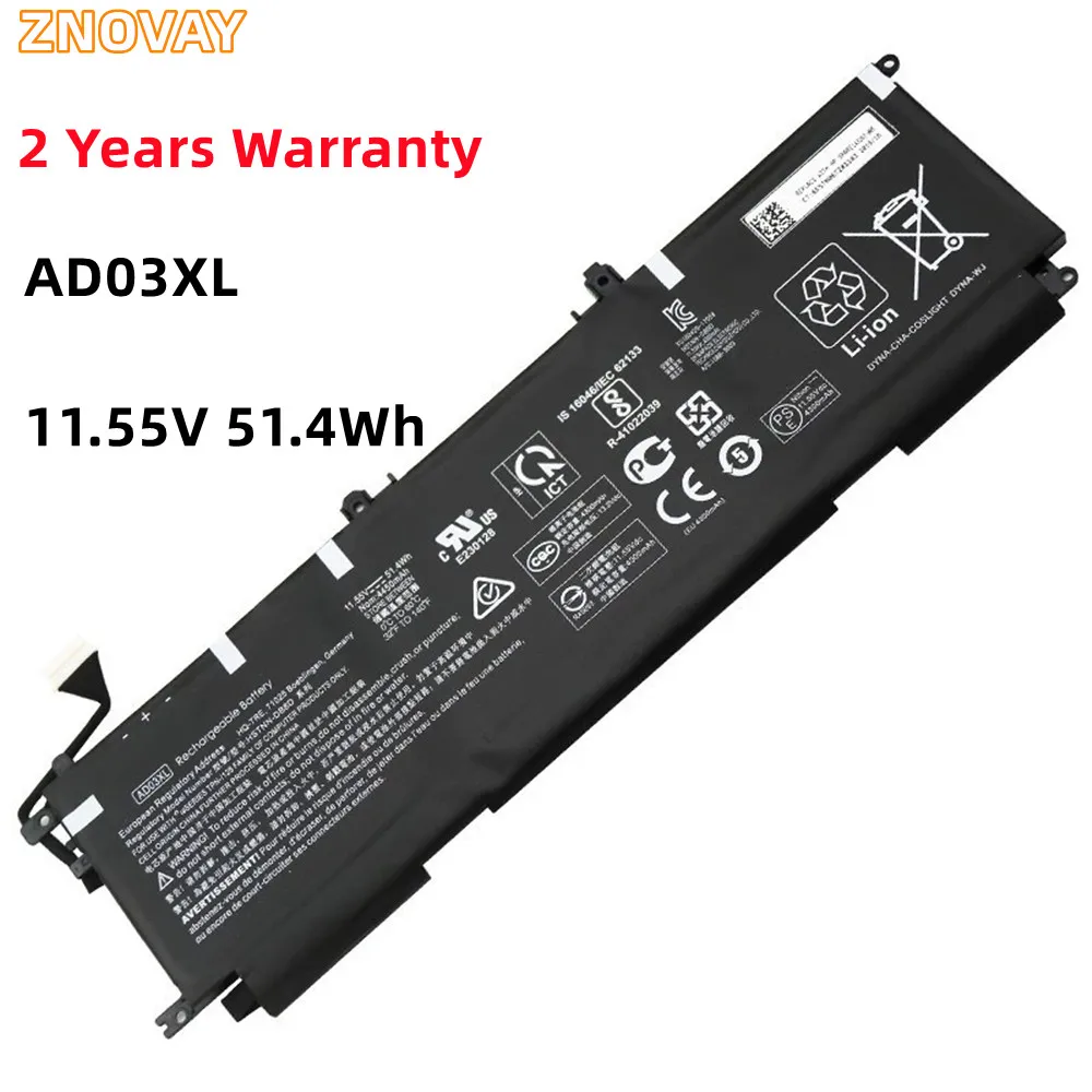 

ZNOVAY 11.55V 51.4WH AD03XL Laptop Battery For HP Envy 13-AD000 13-AD101TX AD-105TX HSTNN-DB8D 921439-855 921409-271 ADO3XL