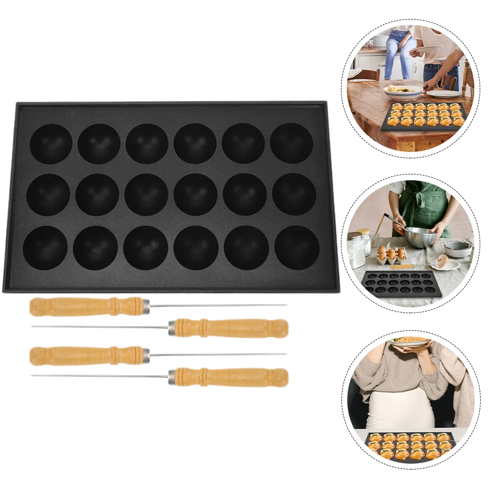 1 Set Of Multi-holes Multifunctional DIY Metal Nonstick Foods Tray Balls Kitchen Cooking Tray Octopus Balls Pan 
1 Set Of Multi-holes Multifunctional DIY Metal Nonstick Foods Tray Balls Kitchen Cooking Tray Octopus Balls Pan