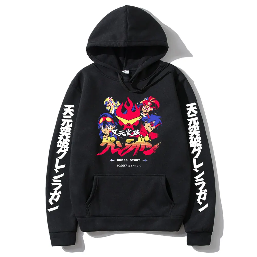 

Japan Anime Tengen Toppa Gurren Lagann Simon Kamina Yoko Graphics Print Hoodie Men Women Manga Style Sweatshirt Hooded Pullover